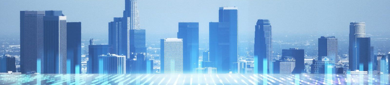 Glowing city skyline with abstract metaverse wallpaper. Digital future and cyberpunk concept. Double exposure. Glowing city skyline with abstract metaverse wallpaper. Digital future and cyberpunk concept. Double exposure